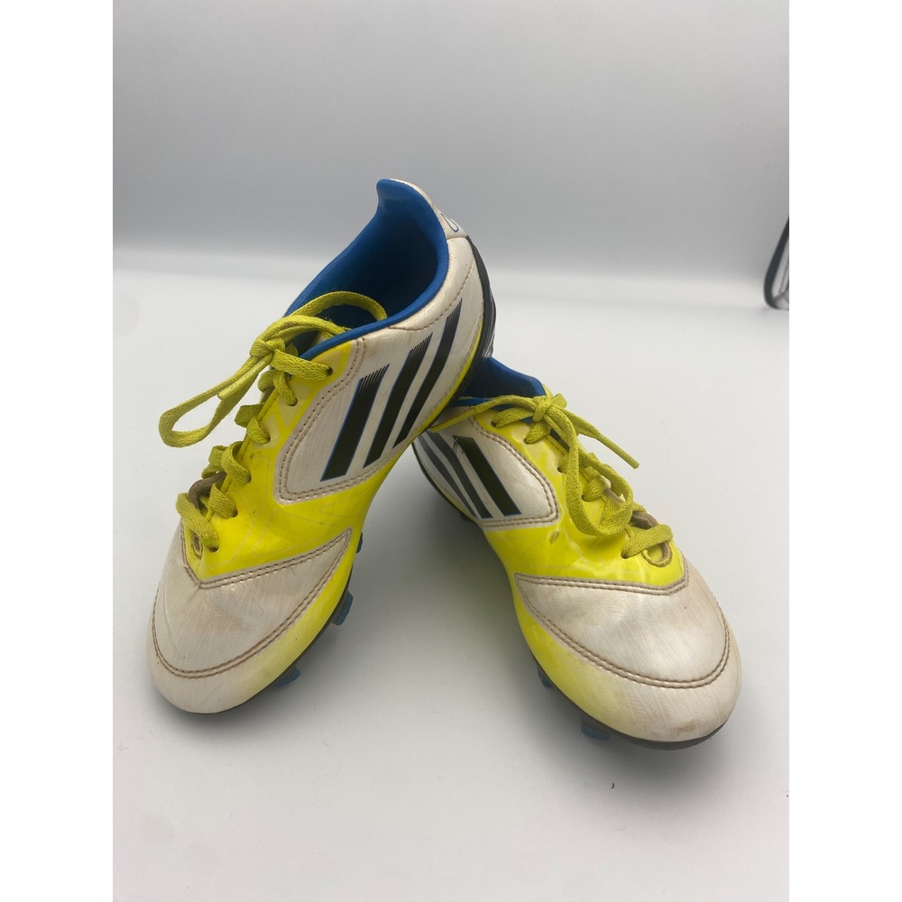 Adidas Soccer Cleats Molded Studs Yellow Black Blue Kids Size 12K Prewned